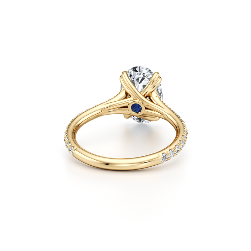 Elle Oval Shape Solitaire Lab Diamond Engagement Ring image 3