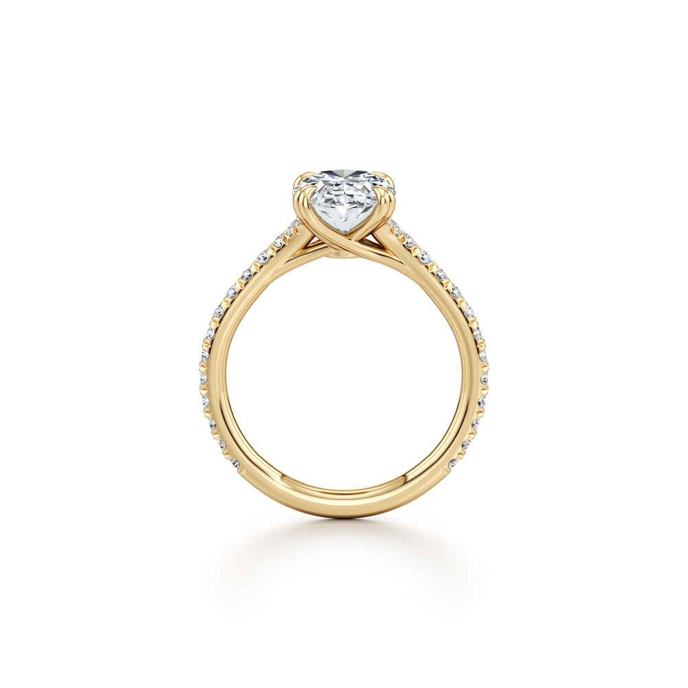 Elle Oval Shape Solitaire Lab Diamond Engagement Ring image 4
