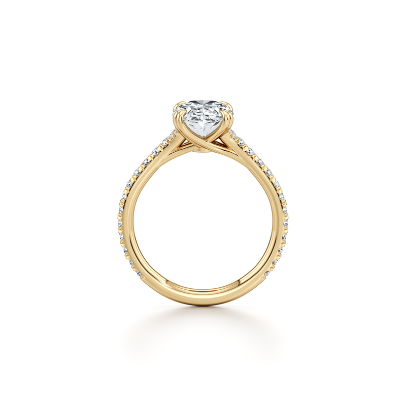 Elle Oval Shape Solitaire Lab Diamond Engagement Ring image 4