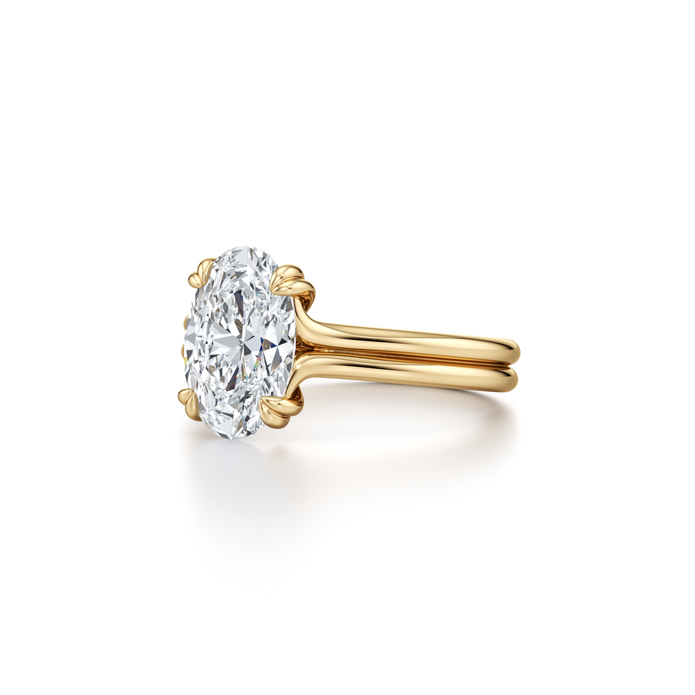 Elle Oval Cut Solitaire Lab Diamond Engagement Ring image 2