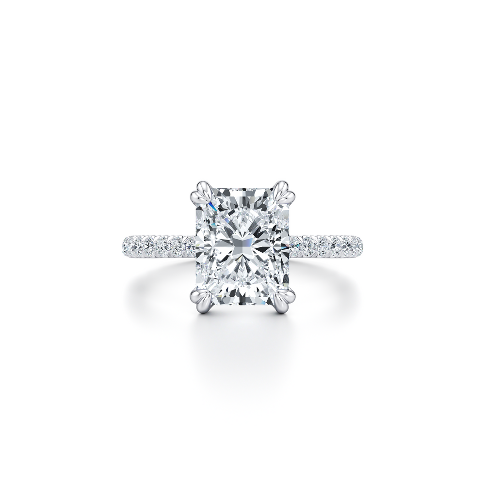 Elle Radiant Cut Lab Diamond Solitaire Engagement Ring image 1