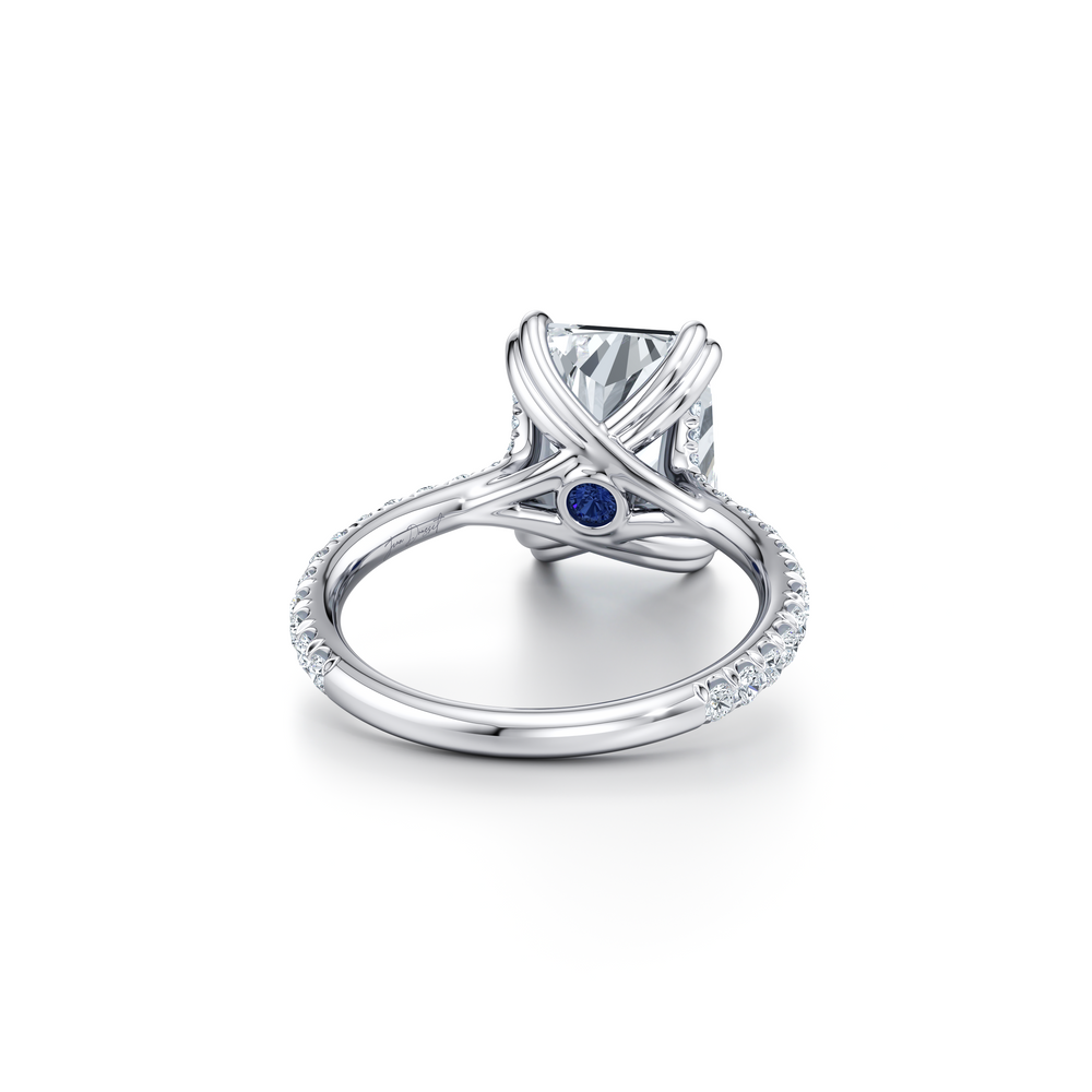 Elle Radiant Cut Lab Diamond Solitaire Engagement Ring image 3