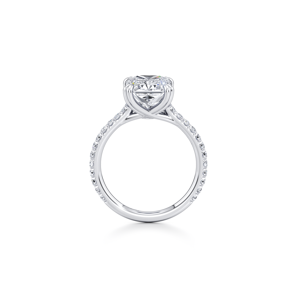 Elle Radiant Cut Lab Diamond Solitaire Engagement Ring image 4