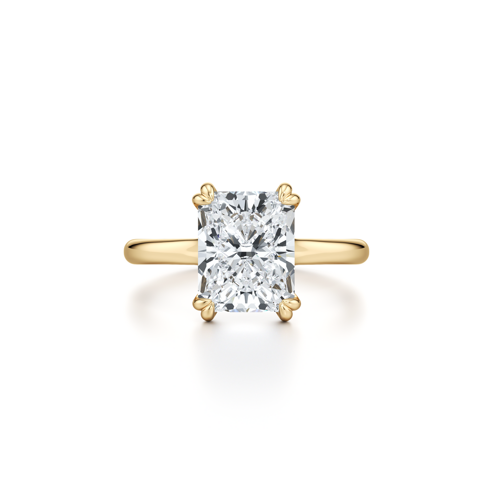 Elle Radiant Cut Lab Diamond Solitaire Engagement Ring image 1