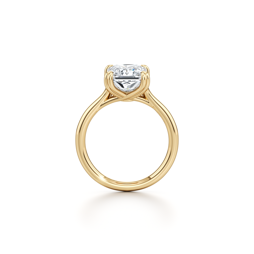 Elle Radiant Cut Lab Diamond Solitaire Engagement Ring image 4