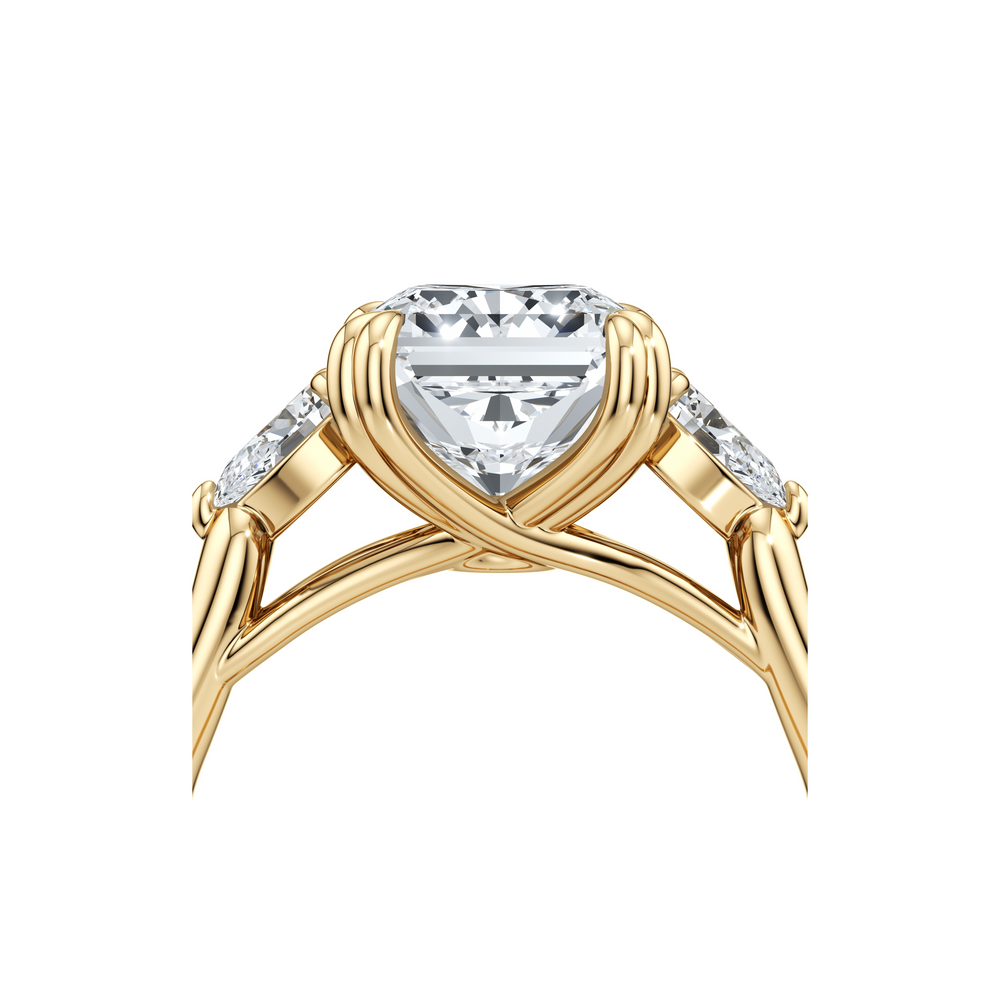 Elle Radiant Cut Pear Three Stone Lab Diamond Engagement Ring image 5