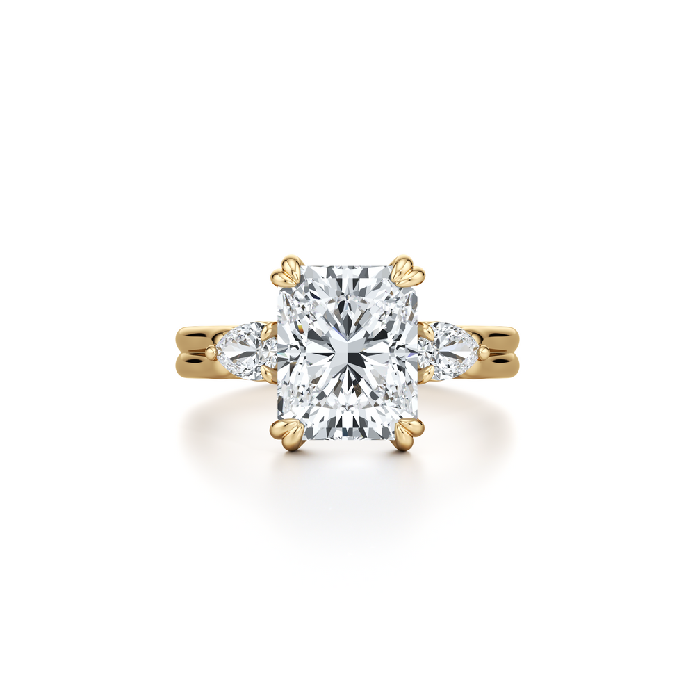 Elle Radiant Cut Pear Three Stone Lab Diamond Engagement Ring image 1