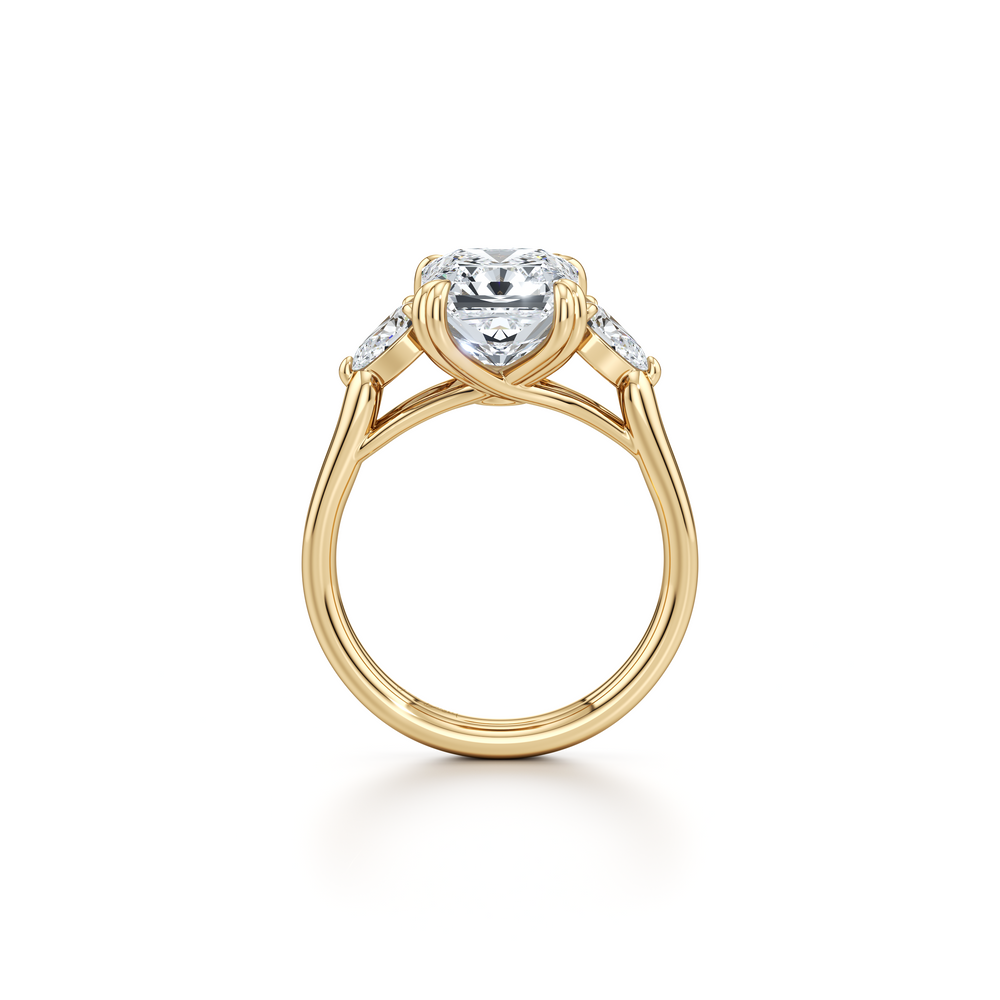 Elle Radiant Cut Pear Three Stone Lab Diamond Engagement Ring image 4