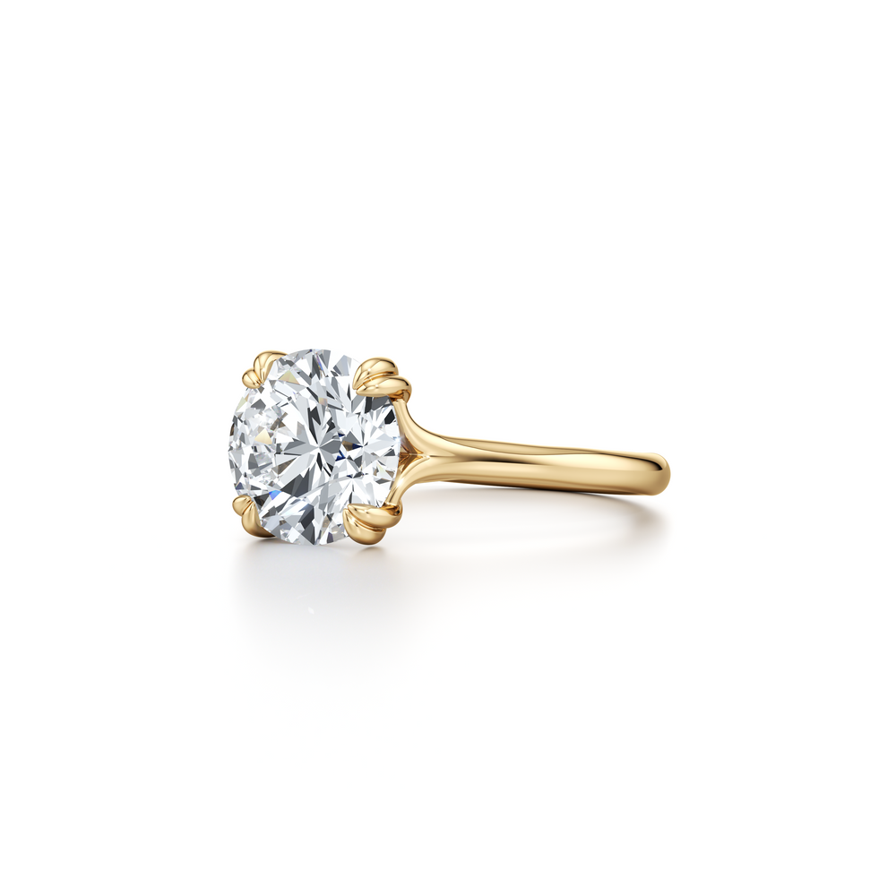 Elle Round Cut Solitaire Lab Diamond Engagement Ring image 2