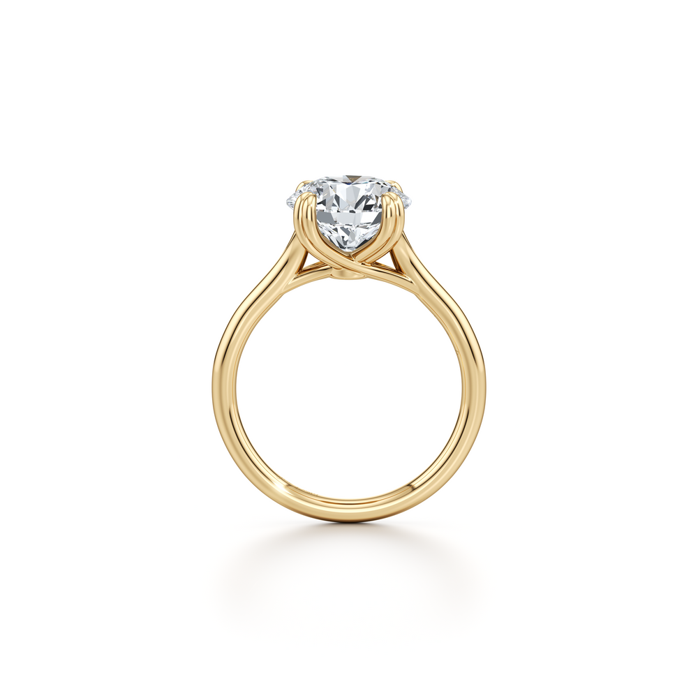 Elle Round Cut Solitaire Lab Diamond Engagement Ring image 4