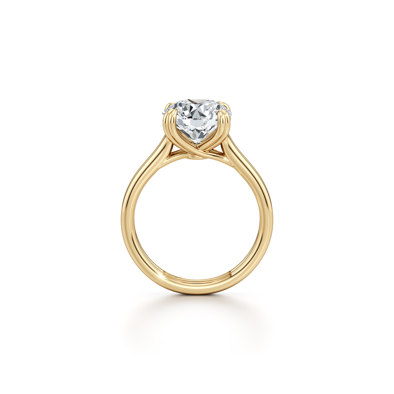 Elle Round Cut Solitaire Lab Diamond Engagement Ring image 4