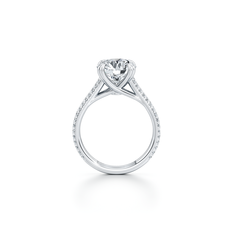 Precious Metal:18k White Gold;Cut Shape:Round