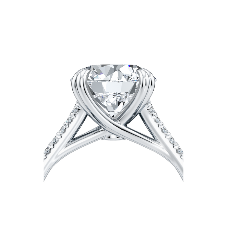 Precious Metal:18k White Gold;Cut Shape:Round