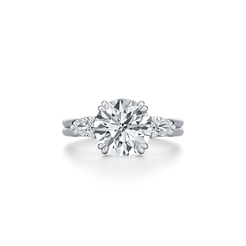 Elle Pear Three Stone Lab Diamond Engagement Ring image 81