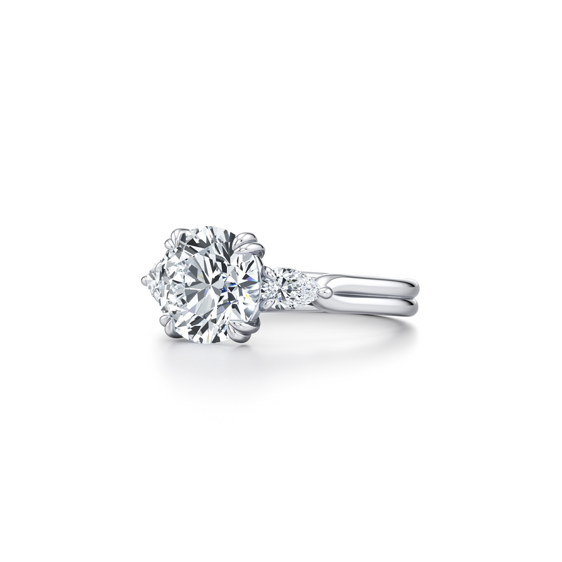 Elle Pear Three Stone Lab Diamond Engagement Ring image 82
