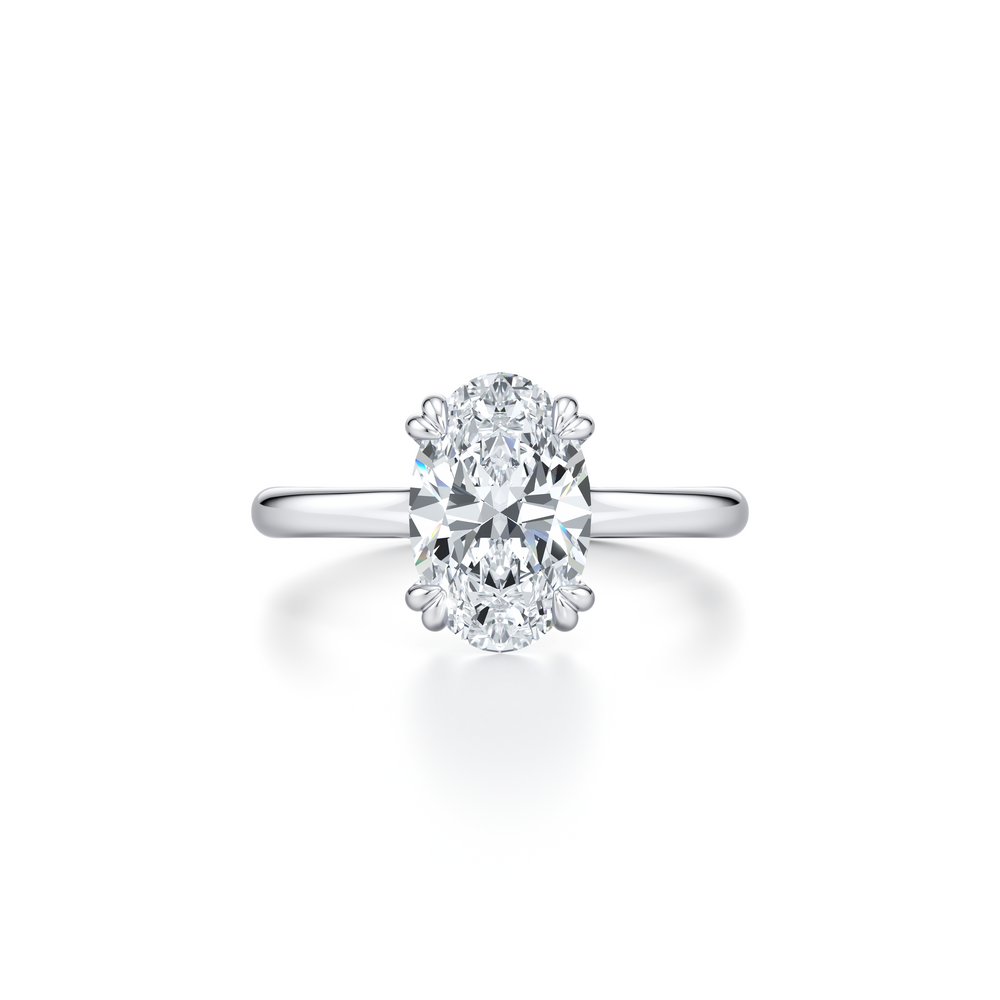 Elle Oval Shape Solitaire Lab Diamond Engagement Ring image 1