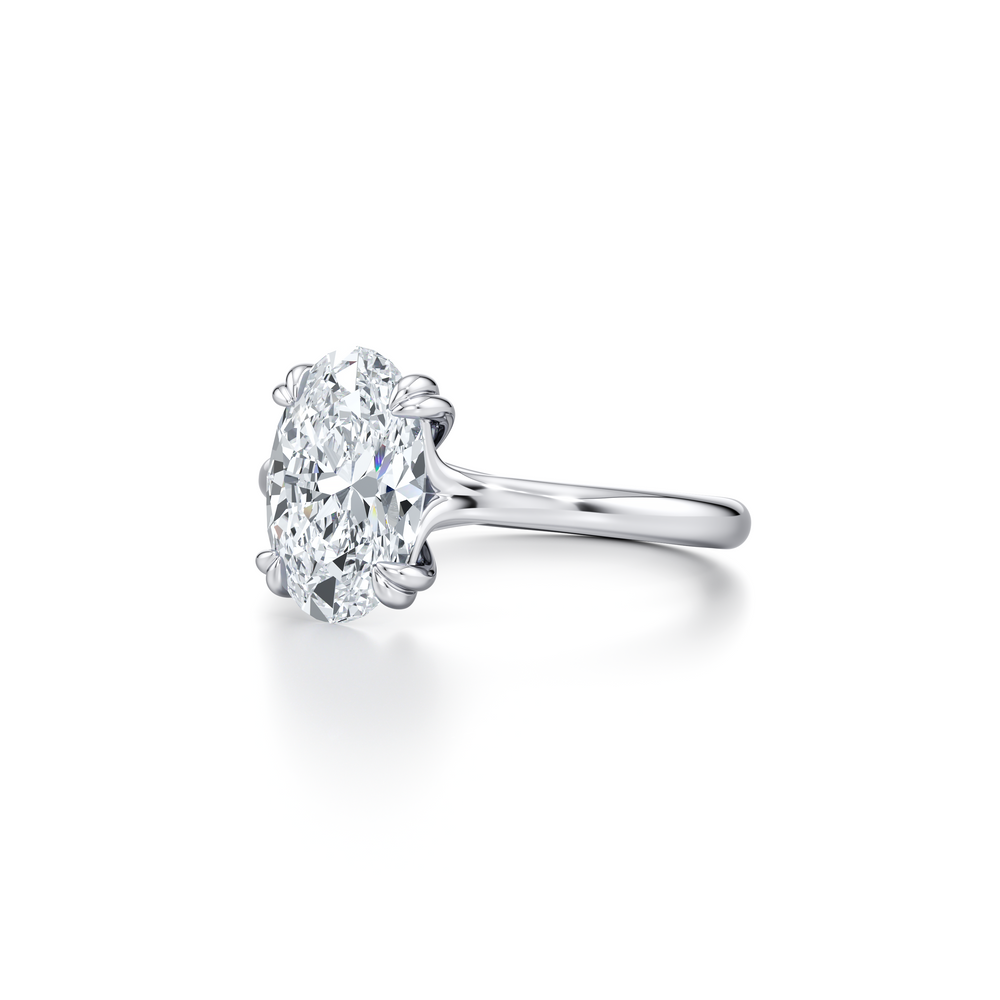 Elle Oval Shape Solitaire Lab Diamond Engagement Ring image 2