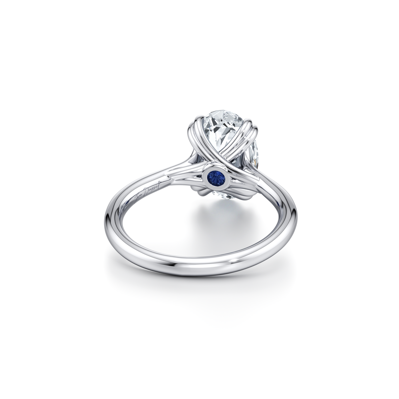Elle Oval Shape Solitaire Lab Diamond Engagement Ring image 3