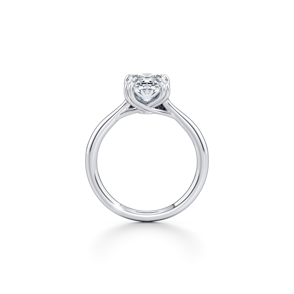 Elle Oval Shape Solitaire Lab Diamond Engagement Ring image 4