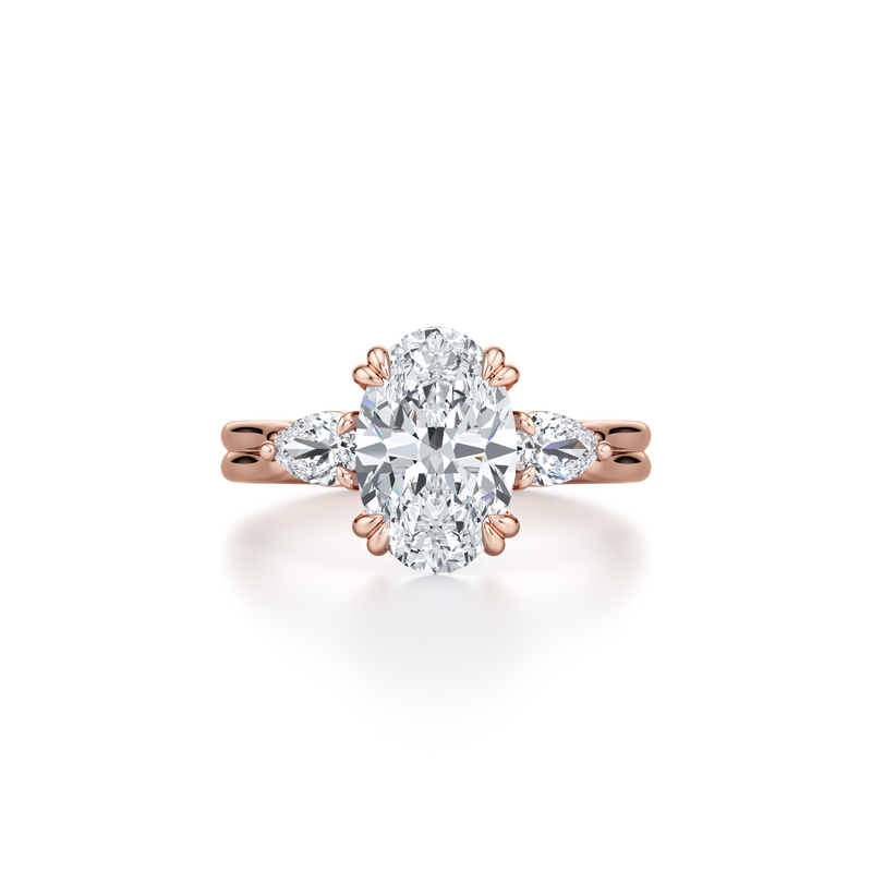 Elle Pear Three Stone Lab Diamond Engagement Ring image 11