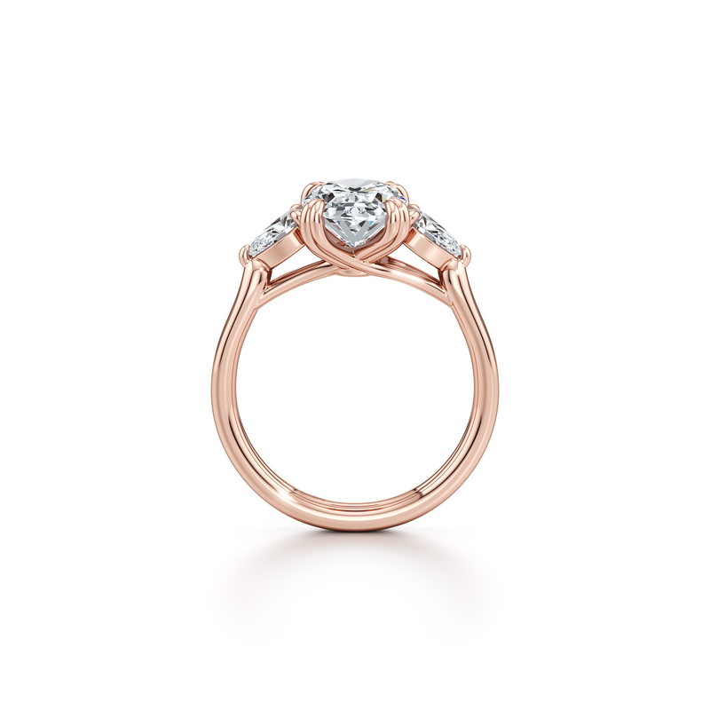 Elle Pear Three Stone Lab Diamond Engagement Ring image 14