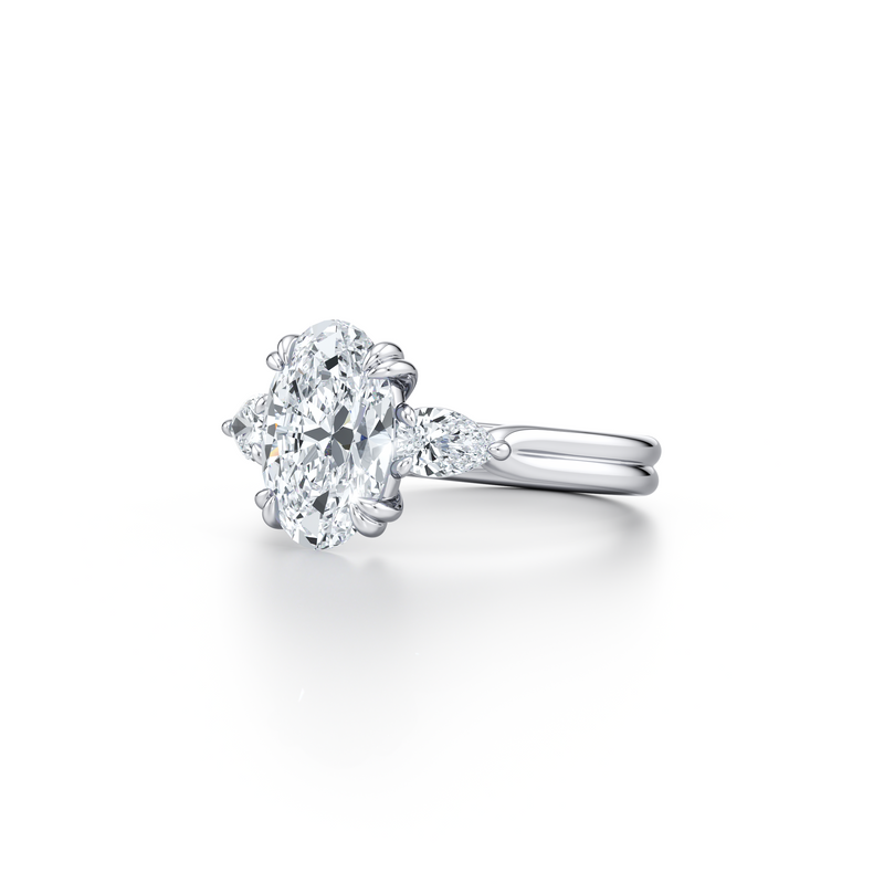 Elle Pear Three Stone Lab Diamond Engagement Ring image 2