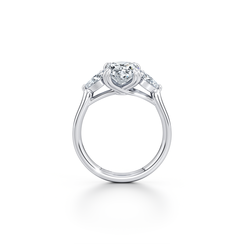 Elle Pear Three Stone Lab Diamond Engagement Ring image 4