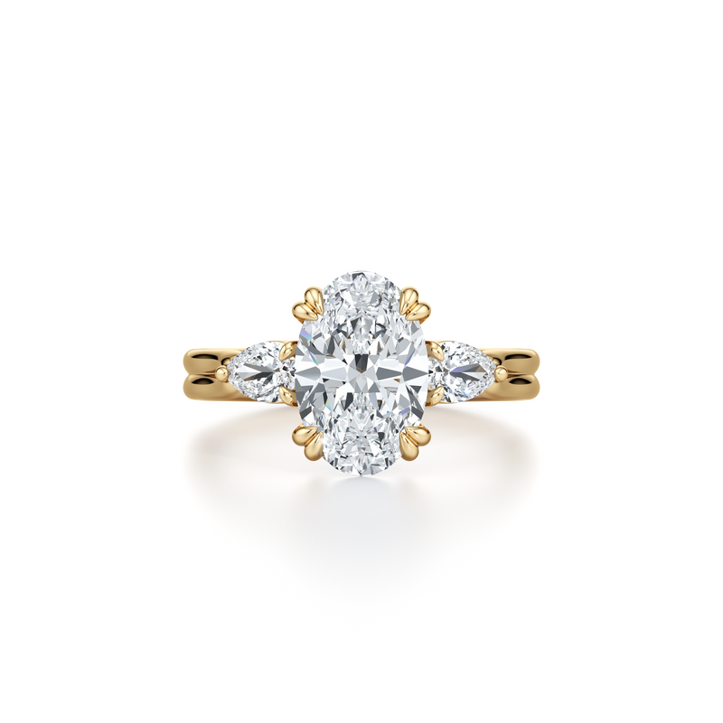 Elle Pear Three Stone Lab Diamond Engagement Ring image 6