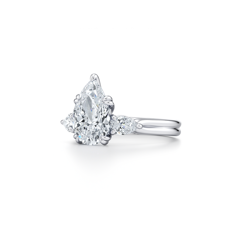 Elle Pear Three Stone Lab Diamond Engagement Ring image 102