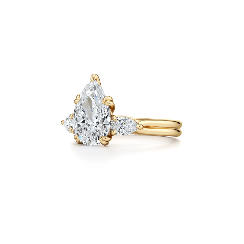 Elle Pear Three Stone Lab Diamond Engagement Ring image 107