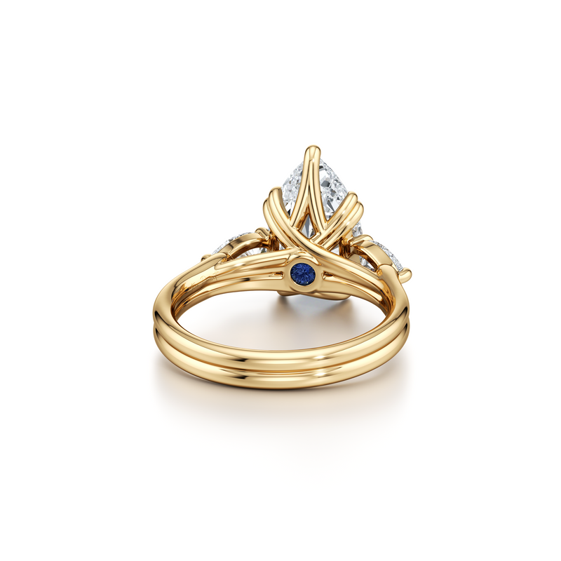 Elle Pear Three Stone Lab Diamond Engagement Ring image 108
