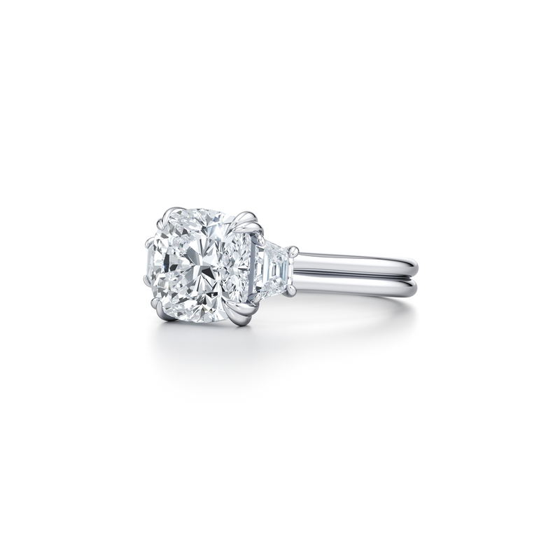 Elle Trapezoid Three Stone Double Lab Diamond Engagement Ring image 22
