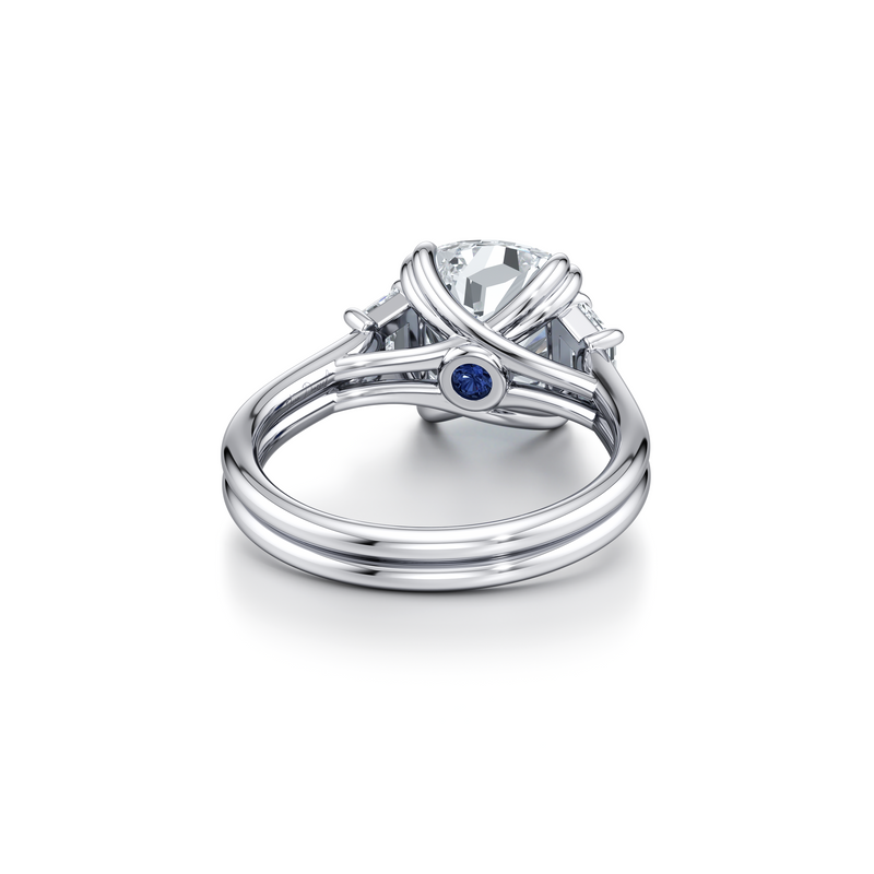Elle Trapezoid Three Stone Double Lab Diamond Engagement Ring image 23
