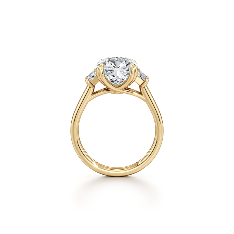 Elle Trapezoid Three Stone Double Lab Diamond Engagement Ring image 29