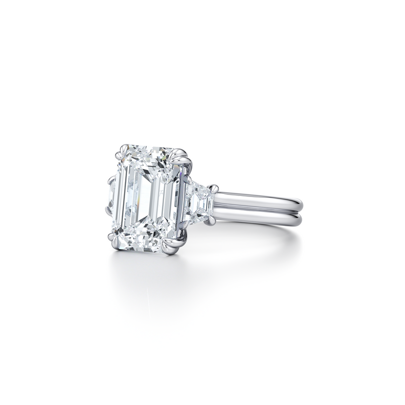 Elle Trapezoid Three Stone Double Lab Diamond Engagement Ring image 42