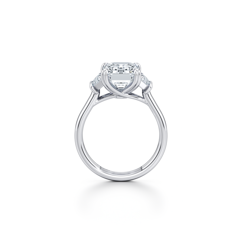Elle Trapezoid Three Stone Double Lab Diamond Engagement Ring image 44