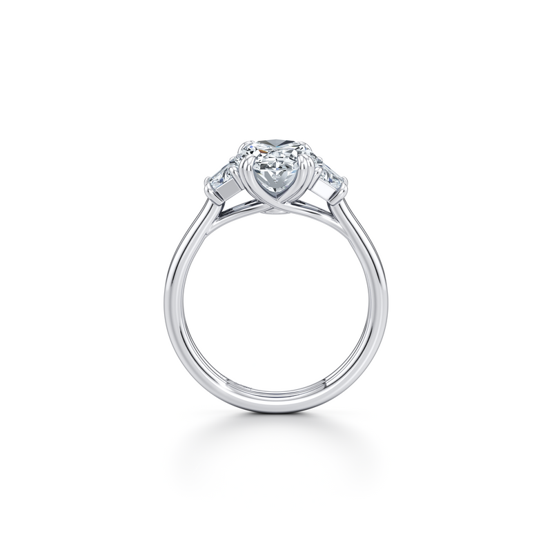 Elle Trapezoid Three Stone Double Lab Diamond Engagement Ring image 104
