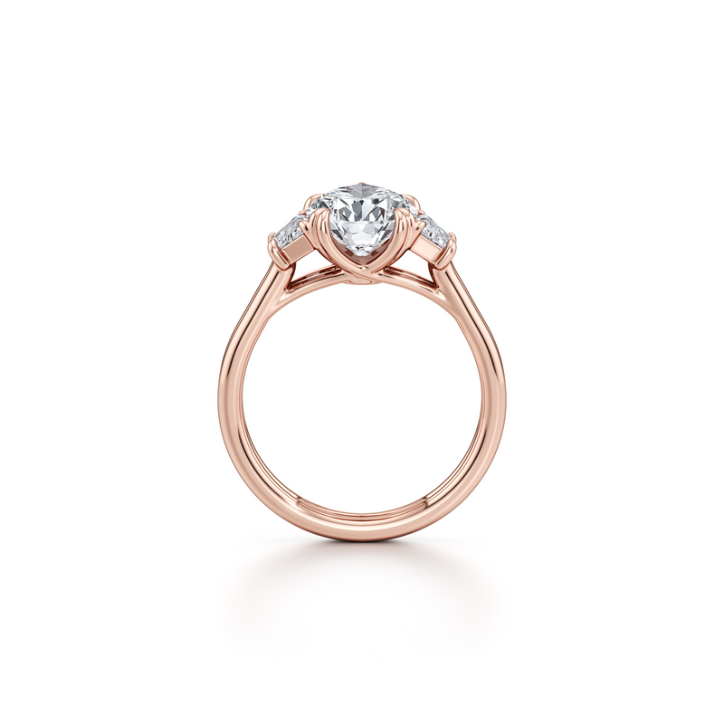 Elle Trapezoid Three Stone Double Lab Diamond Engagement Ring image 94