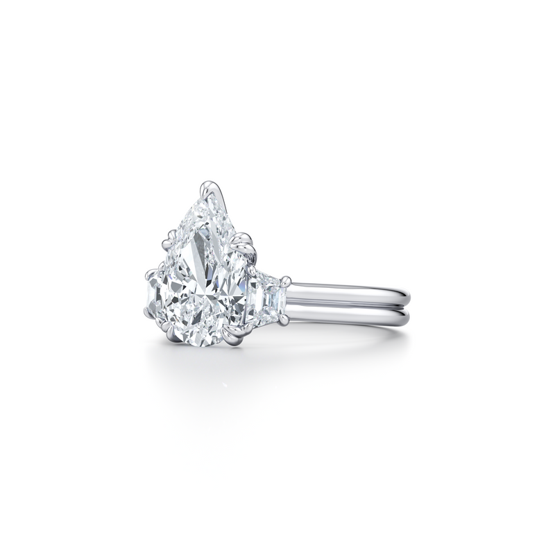 Elle Trapezoid Three Stone Double Lab Diamond Engagement Ring image 82