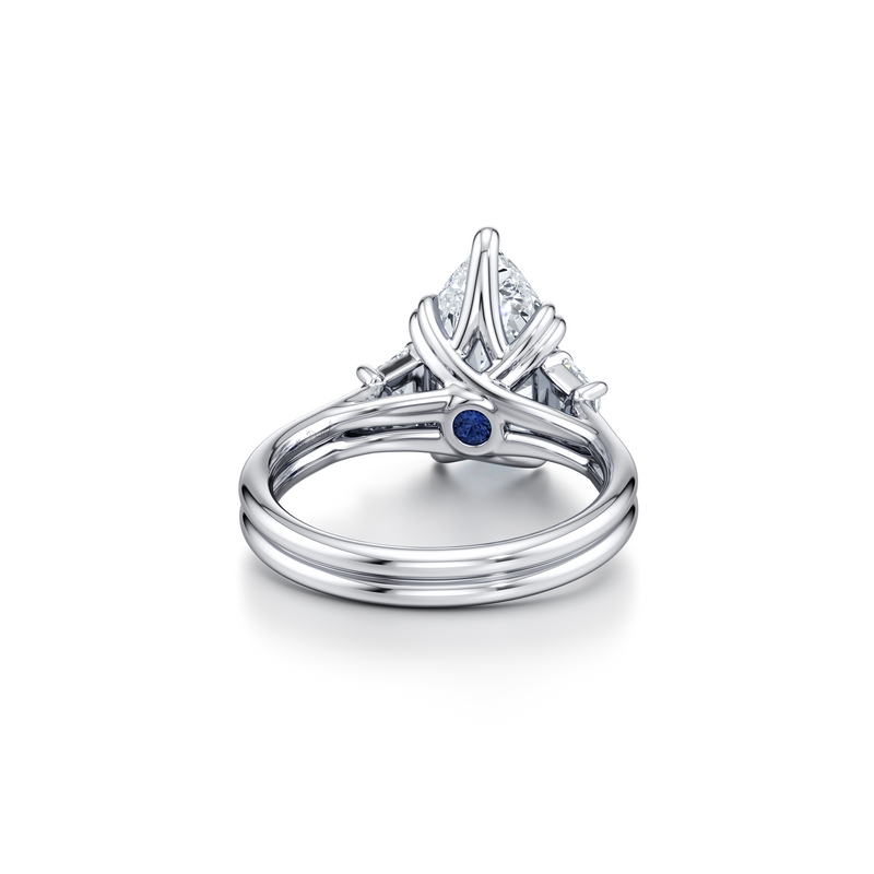 Elle Trapezoid Three Stone Double Lab Diamond Engagement Ring image 83