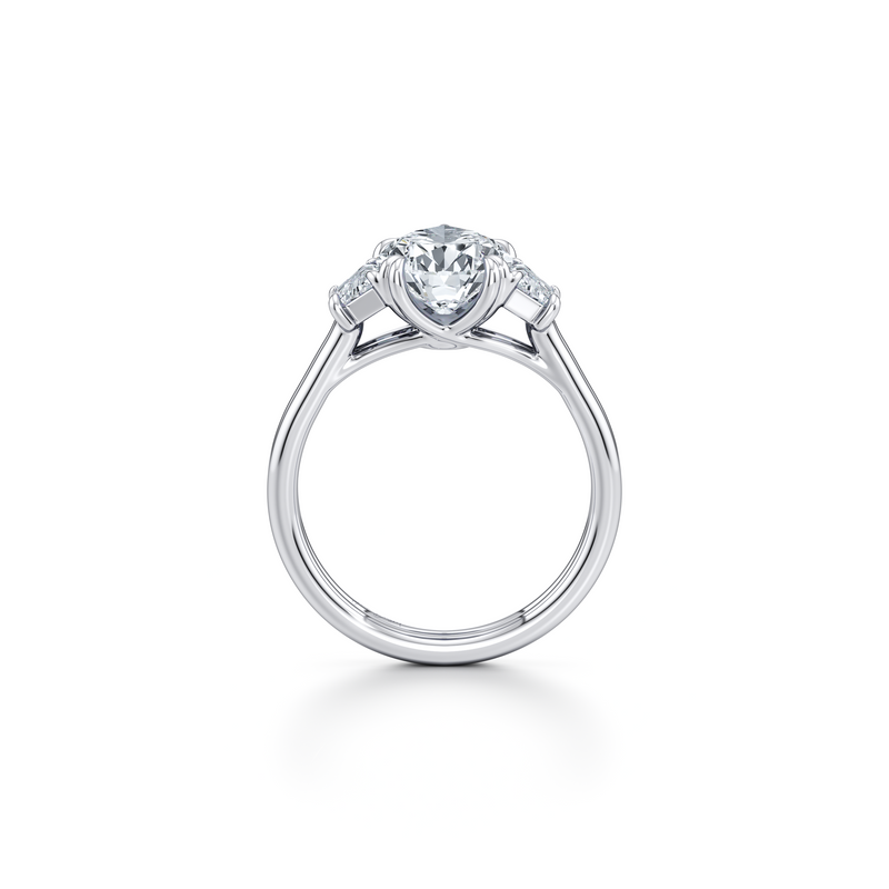 Elle Trapezoid Three Stone Double Lab Diamond Engagement Ring image 84