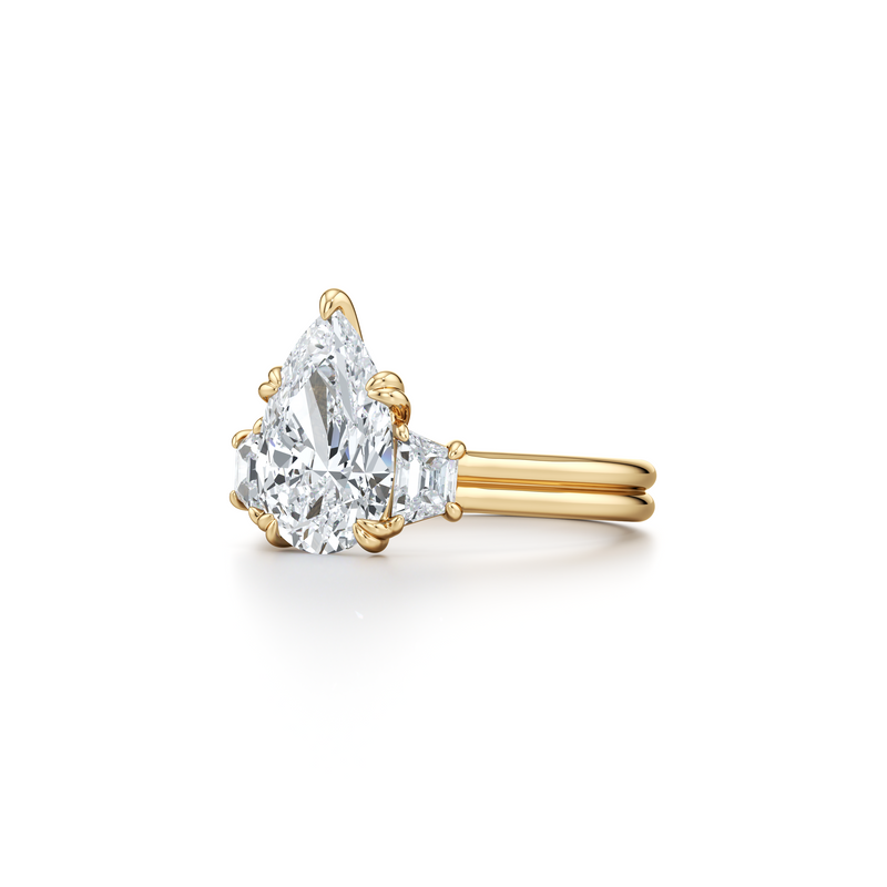 Elle Trapezoid Three Stone Double Lab Diamond Engagement Ring image 87