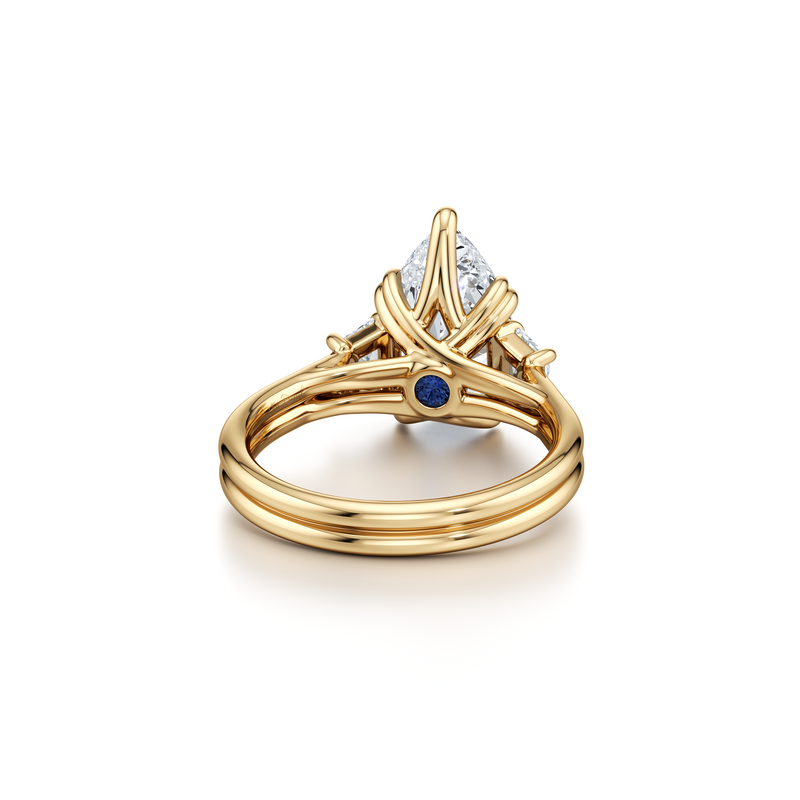 Elle Trapezoid Three Stone Double Lab Diamond Engagement Ring image 88