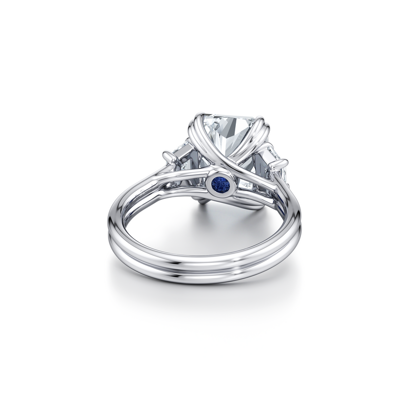 Elle Trapezoid Three Stone Double Lab Diamond Engagement Ring image 63