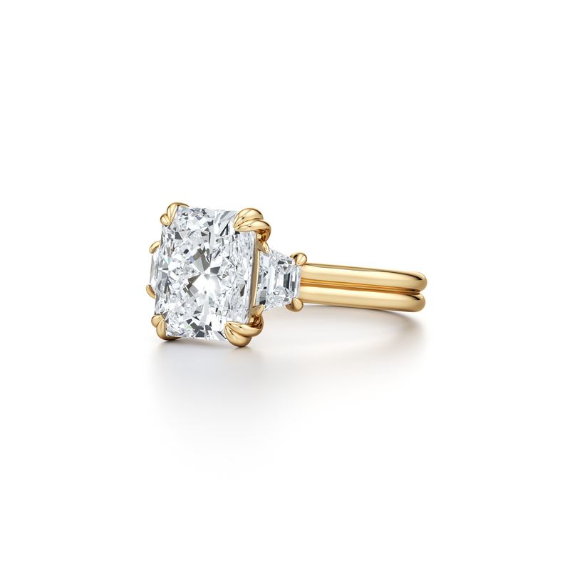 Elle Trapezoid Three Stone Double Lab Diamond Engagement Ring image 67