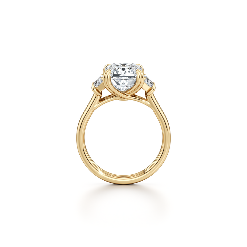 Elle Trapezoid Three Stone Double Lab Diamond Engagement Ring image 69