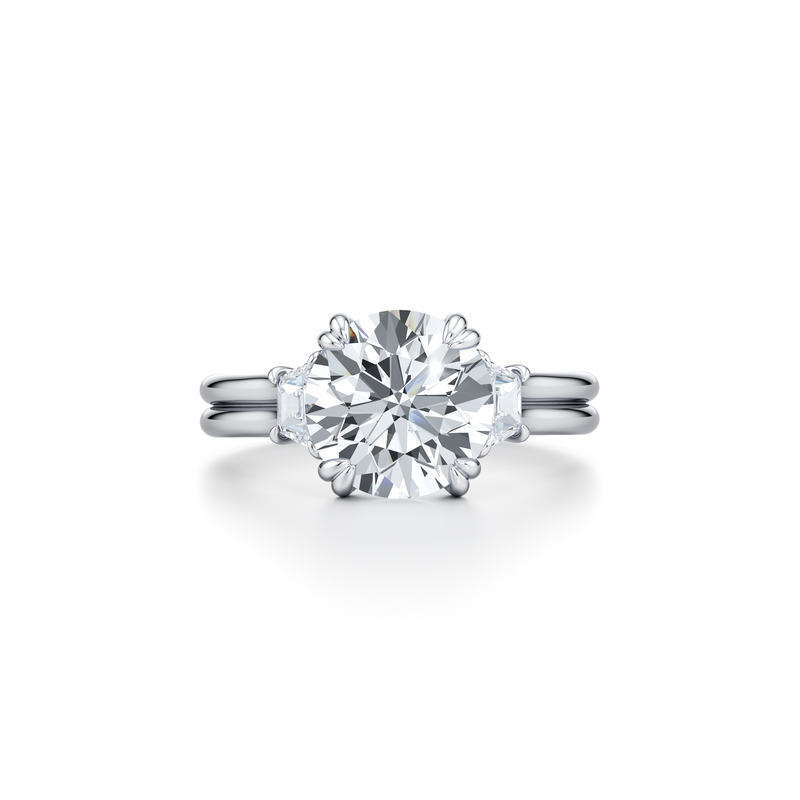 Elle Trapezoid Three Stone Double Lab Diamond Engagement Ring image 16