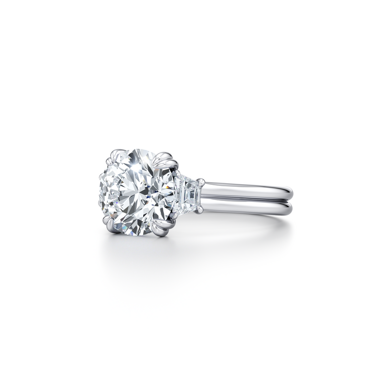 Elle Trapezoid Three Stone Double Lab Diamond Engagement Ring image 17