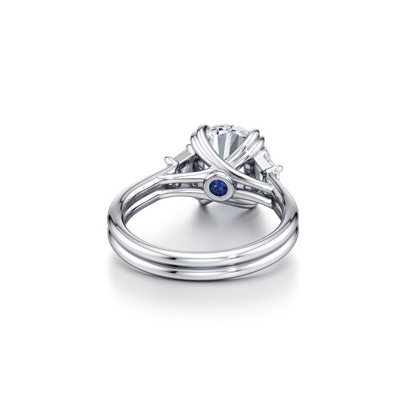 Elle Trapezoid Three Stone Double Lab Diamond Engagement Ring image 18
