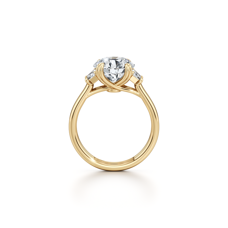 Elle Trapezoid Three Stone Double Lab Diamond Engagement Ring image 4